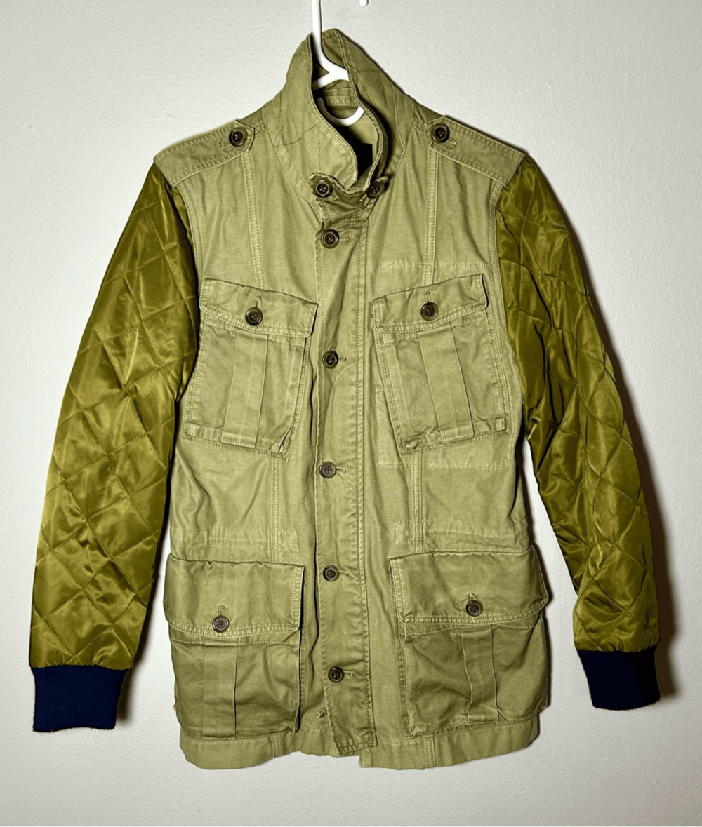 J. Crew Boyfriend Fatigue Women’s Quilted Utility Jacket Camo Green Sz Small